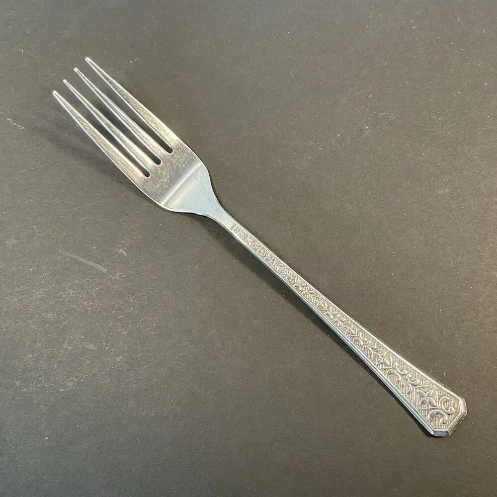 10 Pc Interpur FLORENZ Floral Flatware Stainless Forks Spoons Knives Vintage